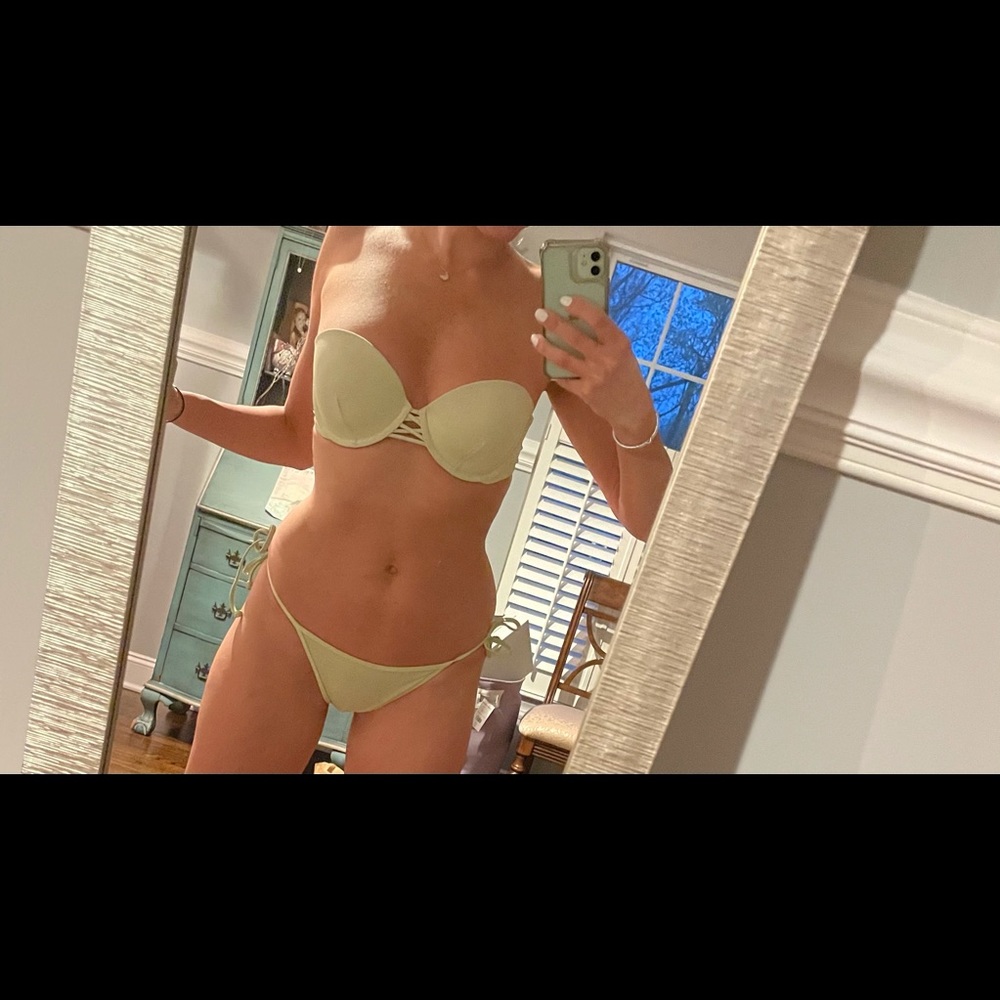 Pink yellow bikini size 36B small bottom